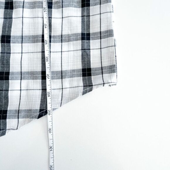 Roper Mens Casual Shirt Pearl Snap Up Long Sleeve Plaid Black White Silver Large - Picture 7 of 7